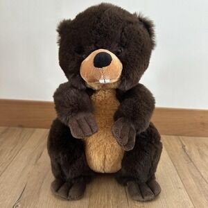 VTG The Bear Factory Stuffed Animal Plush Beaver 16" 2001 Soft Silky Fur
